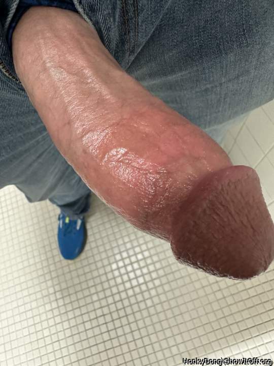 Lubed up at work and about to shoot some cum.