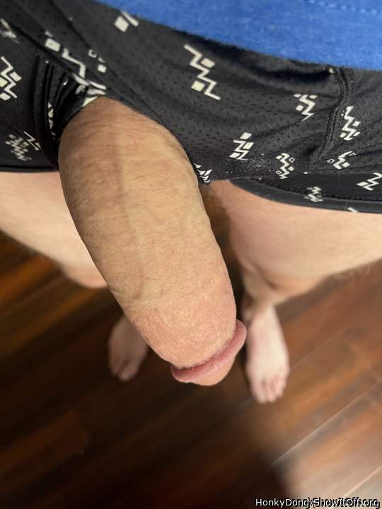 Walking around the house with my cock hanging out.