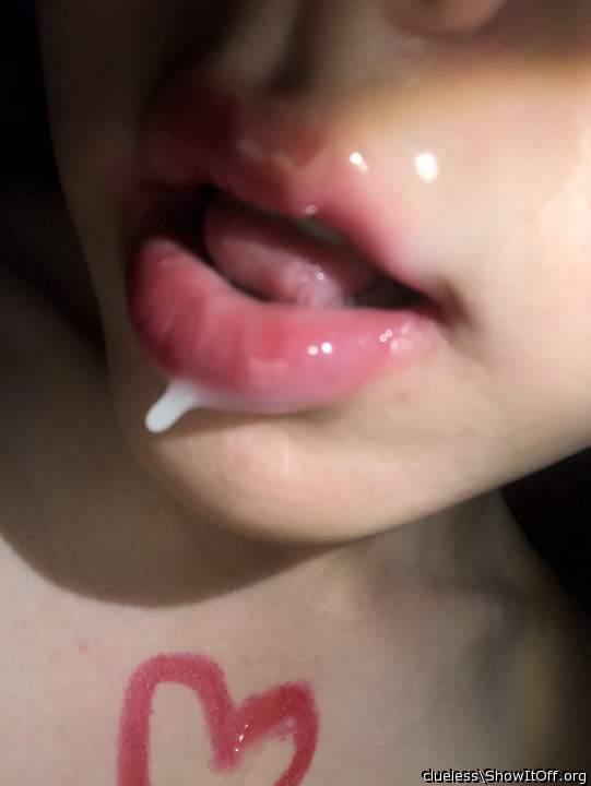 Cum on my lips.