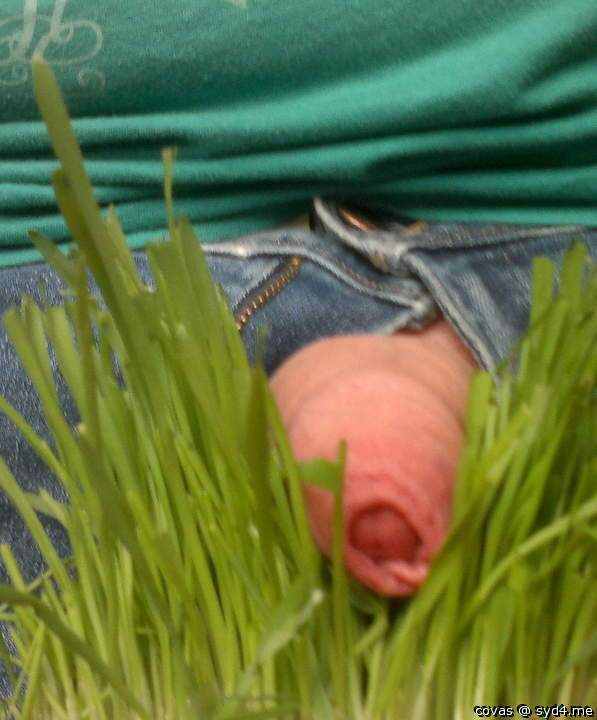 A one-eyed trouser snake caught in the grass!   