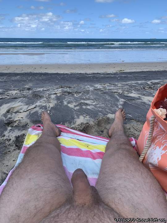 More beach cock on show