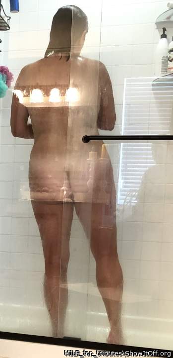 my backside in the shower