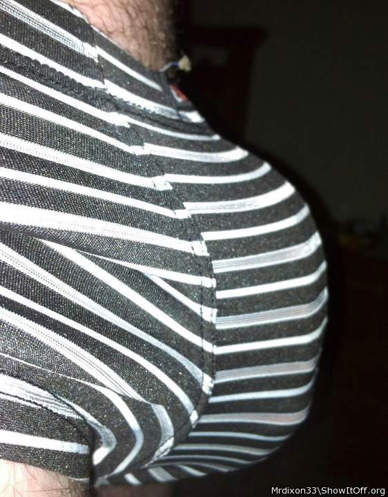   Damn what a bulge. I'd like to rip your cock out of your b