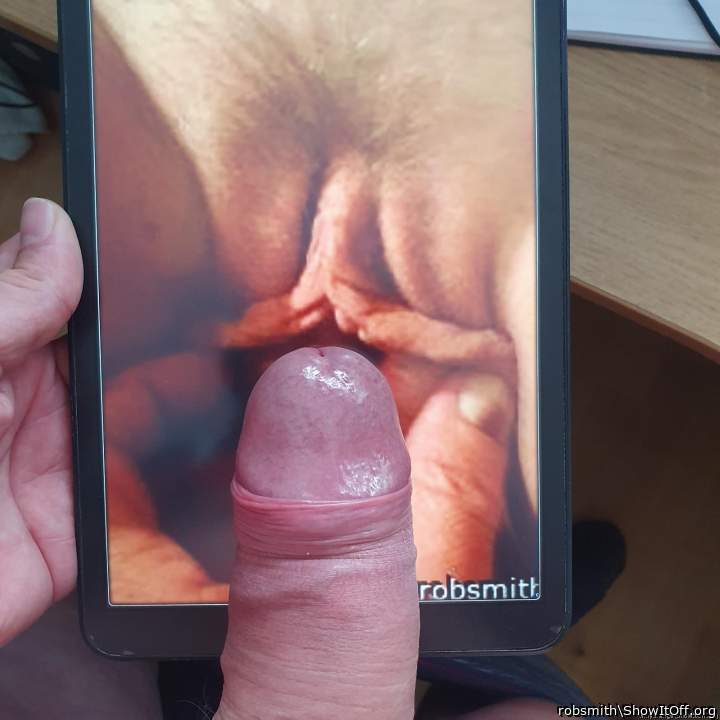 Willyorange about to thrust his thick uncut cock into my cunt...