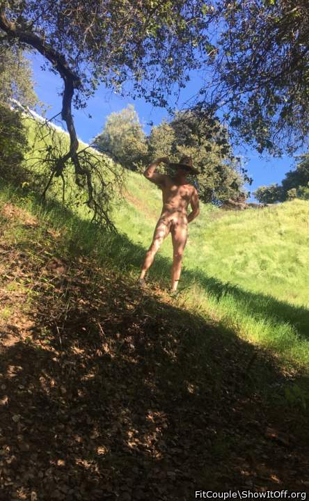 Naked hiking