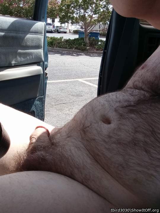 Daring dick show naked in the parking lot...    