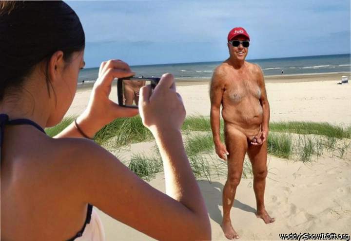 nude model at the beach