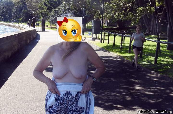 Lovely big titties out in the sunshine