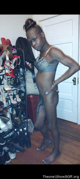 My sexy CD wife with a nice hard dick I luv sucking it