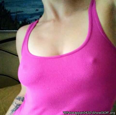 mmm such a seductive shape of your breasts under your cerise