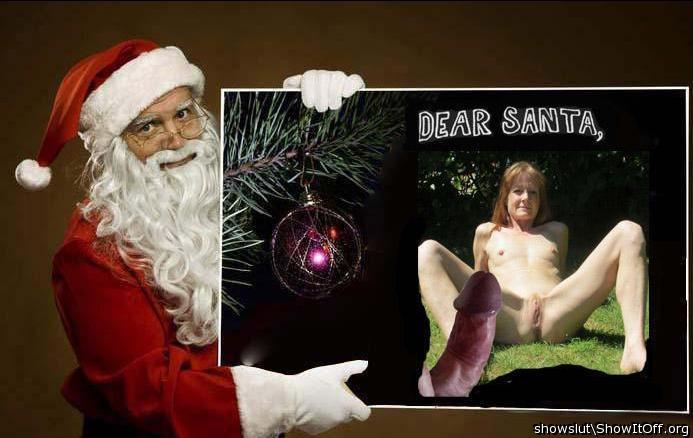 Redheaded  mature whore says "Happy Christmas "