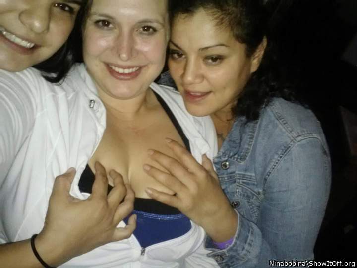 Mmmm, hands all over her. Now which one of you going to eat 