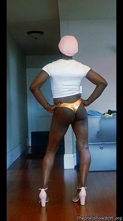 I'm The Definition OF A Faggot A Man in Heels a Beanie and Thongs on