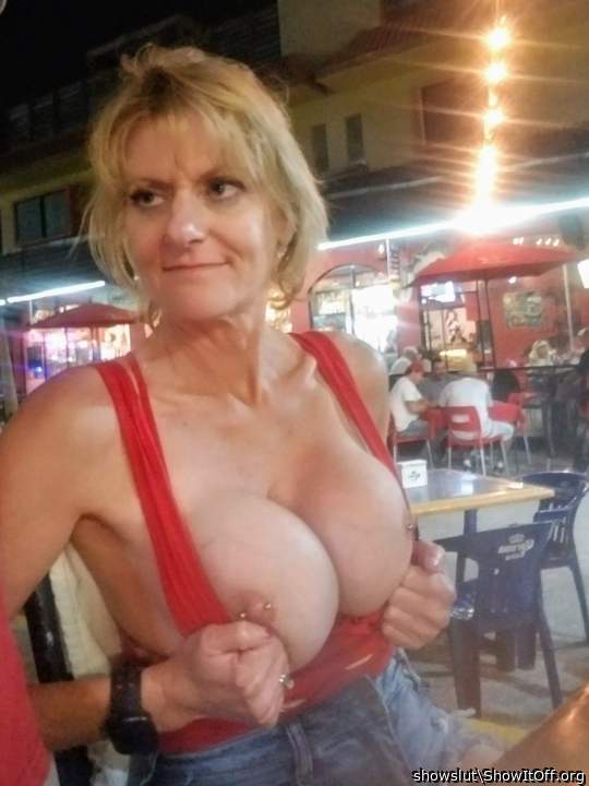 Erin showing her tits.