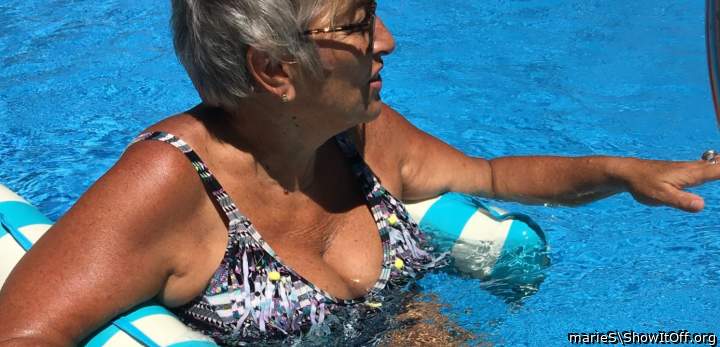 enjoying the resort's pool