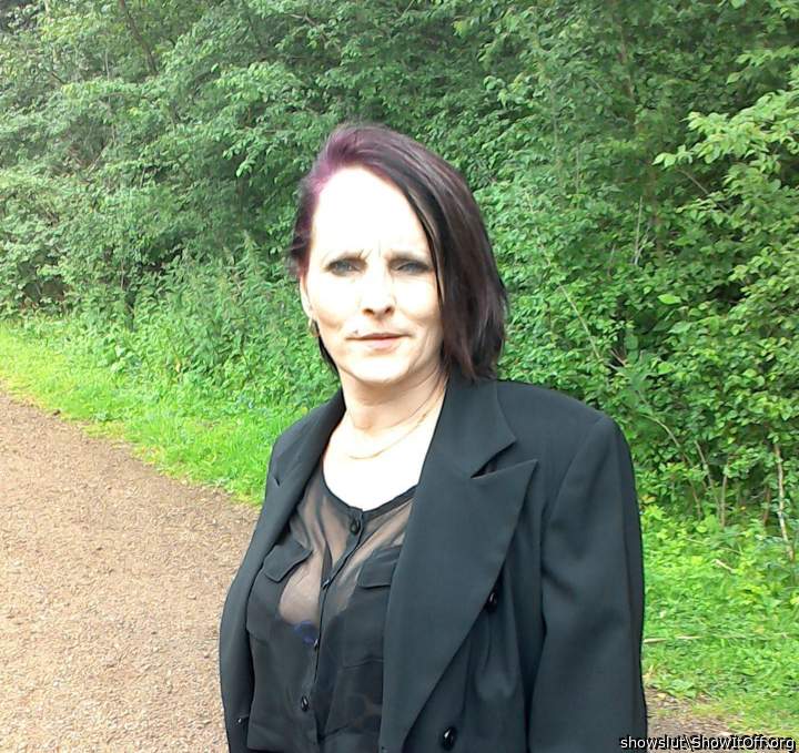 Old whore in public.