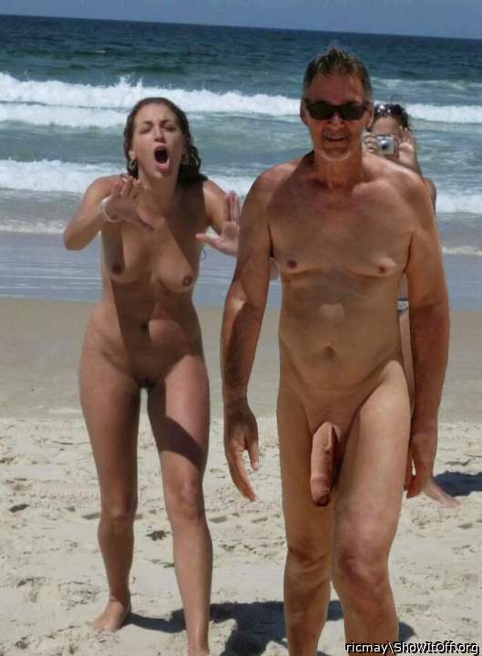 True nudist flashing on the beach