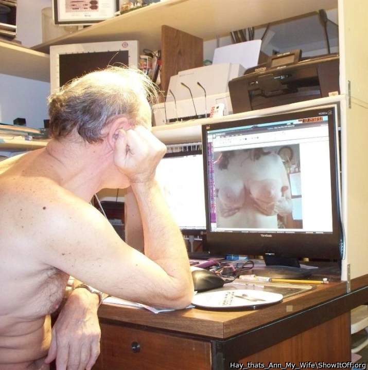 WoW! he just can't take his Eyes off My Wife tits!!