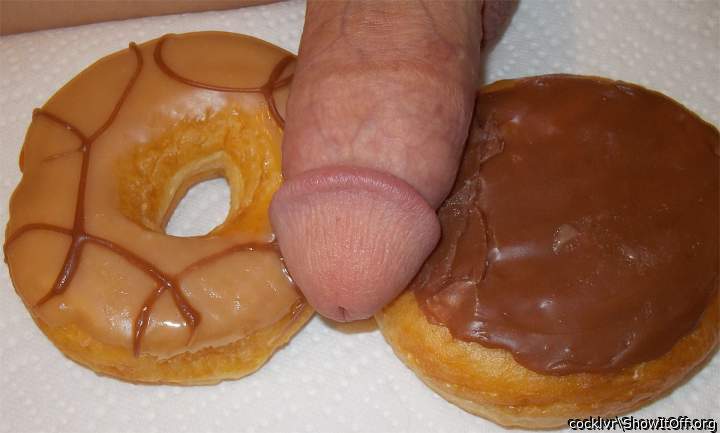 Let's each add a cum topping and share eating them.      