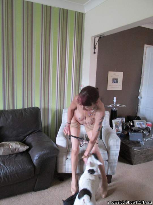 Hubby's fuck slut stripping